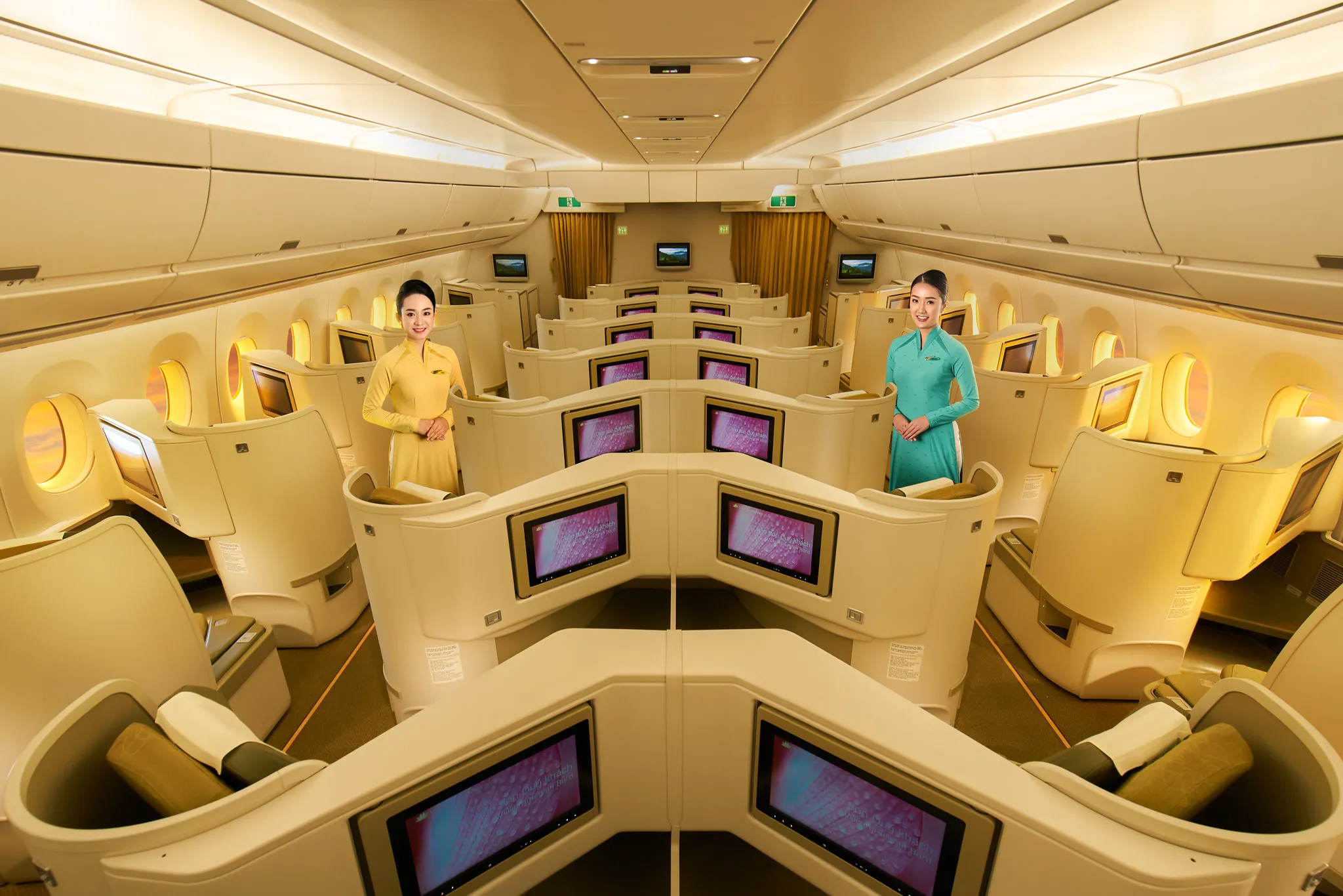 Hình ảnh khoang máy bay Việt Nam Airline - Bussiness Class