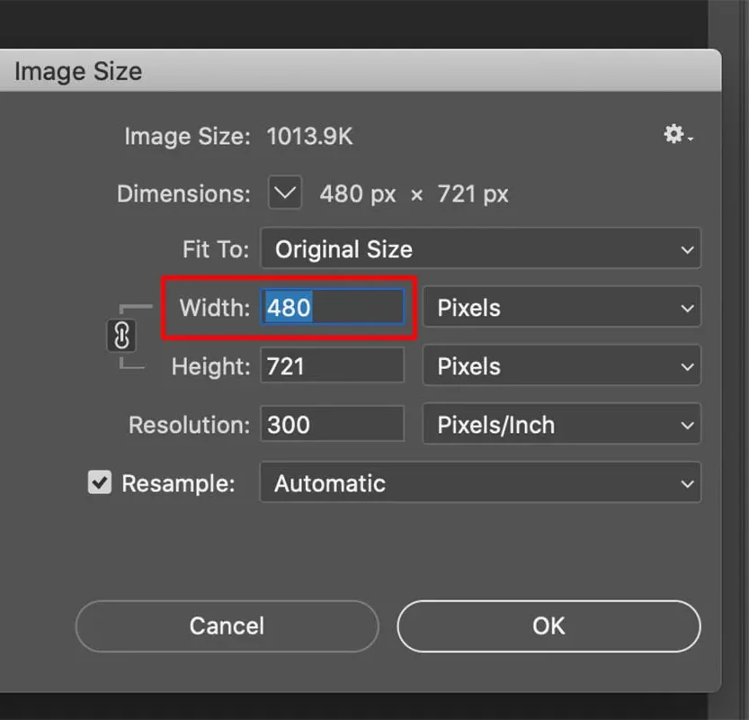 Khắc phục lỗi độ lớn phương ngang không đủ pixel trên Photoshop- hình ảnh